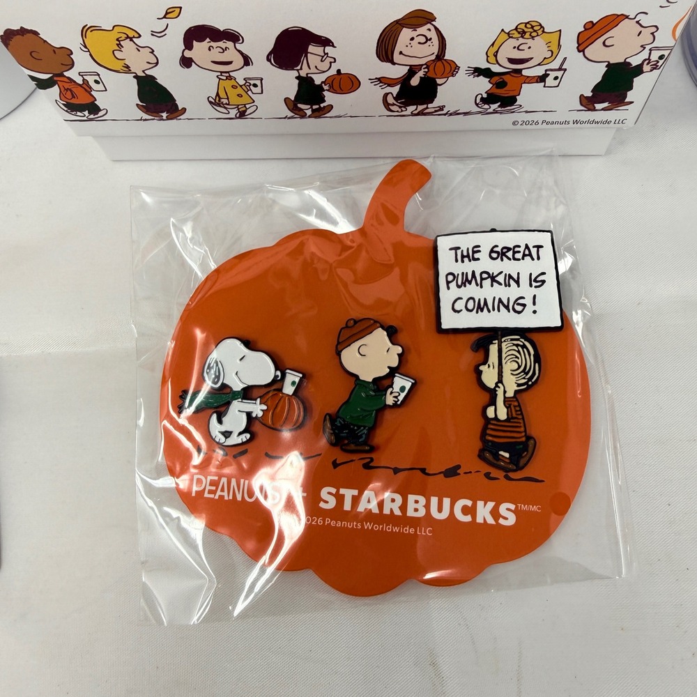 NEW Starbucks x Peanuts Fall 2026 Collection Mug Tumbler Cold Cup Pins + more - Picture 6 of 10